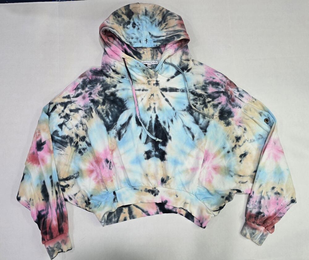 Young Fabulous & Broke Pastel Tie Dye Batwing Hoodie Size S/M